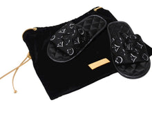 画像をギャラリービューアに読み込む, 極美品 LOUISVUITTON ルイヴィトン ホーミーライン ルームシューズ スリッパ モノグラムサテンキャンバス ブラック サイズ35-36 中古 4b007082