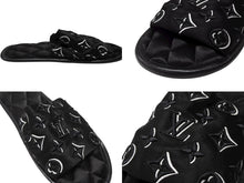 画像をギャラリービューアに読み込む, 極美品 LOUISVUITTON ルイヴィトン ホーミーライン ルームシューズ スリッパ モノグラムサテンキャンバス ブラック サイズ35-36 中古 4b007082