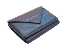 画像をギャラリービューアに読み込む, BALENCIAGA バレンシアガ ペーパー グラフィティ コンパクト ウォレット 三つ折り財布 391446 グレー レザー ゴールド金具 美品 中古 4b007083