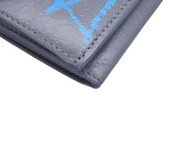 画像をギャラリービューアに読み込む, BALENCIAGA バレンシアガ ペーパー グラフィティ コンパクト ウォレット 三つ折り財布 391446 グレー レザー ゴールド金具 美品 中古 4b007083