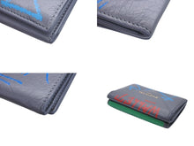 画像をギャラリービューアに読み込む, BALENCIAGA バレンシアガ ペーパー グラフィティ コンパクト ウォレット 三つ折り財布 391446 グレー レザー ゴールド金具 美品 中古 4b007083