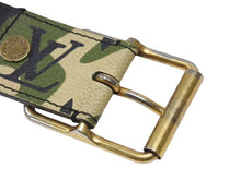 画像をギャラリービューアに読み込む, LOUIS VUITTON ルイヴィトン ベルト サンチュール モノグラモフラージュ 村上隆 サイズ90 M9646U ゴールド金具 美品 中古 4b007085