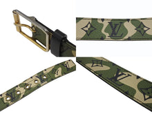 画像をギャラリービューアに読み込む, LOUIS VUITTON ルイヴィトン ベルト サンチュール モノグラモフラージュ 村上隆 サイズ90 M9646U ゴールド金具 美品 中古 4b007085