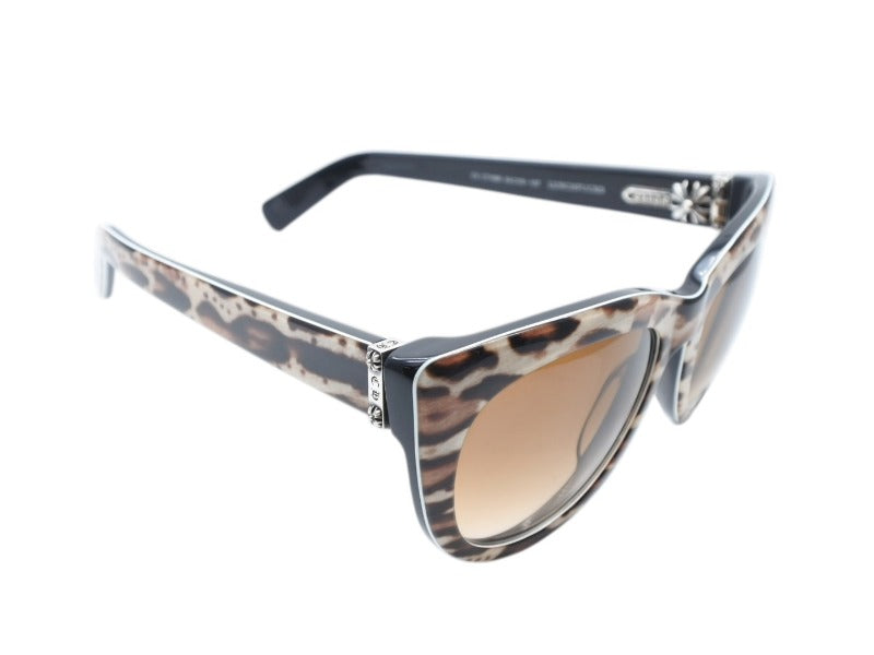 CHROME HEARTS クロムハーツ LUNCHFUCKS ランチファックス サングラス アイウェア サイズ54□18-137 レオパード柄 美品 中古 4b007086