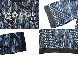 COOGI クージー vintage 3D立体ニット 長袖 編み込み 刺繍 ネイビーブラックブルー系 サイズXL 美品 中古 4b007104