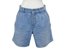 Load image into Gallery viewer, 極美品 MIUMIU ミュウミュウ Denim Short Pants ロゴマーク入り デニムショートパンツ コットン サイズ38 中古 4b007108
