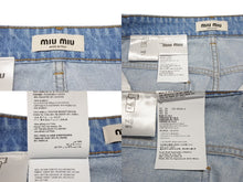 Load image into Gallery viewer, 極美品 MIUMIU ミュウミュウ Denim Short Pants ロゴマーク入り デニムショートパンツ コットン サイズ38 中古 4b007108