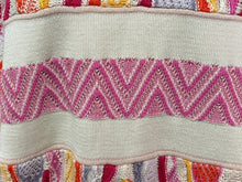 Load image into Gallery viewer, COOGI クージー vintage 半袖 3D立体ニット 編み込み マルチカラー ベージュピンクイエロー系 サイズSS 美品 中古 4b007110
