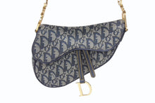 Load image into Gallery viewer, Christian Dior クリスチャンディオール ワンショルダーバッグ サドルバッグ トロッター ガリアーノ期 キャンバス レザー ネイビー 美品 中古 4b007134