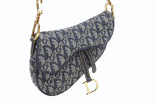 Load image into Gallery viewer, Christian Dior クリスチャンディオール ワンショルダーバッグ サドルバッグ トロッター ガリアーノ期 キャンバス レザー ネイビー 美品 中古 4b007134