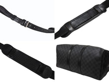 画像をギャラリービューアに読み込む, LOUISVUITTON ルイヴィトン キーポルバンドリエール45 ボストンバッグ N41418 ダミエグラフィット ブラック 美品 中古 4b007136