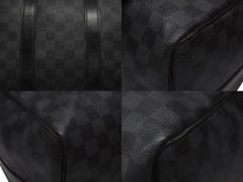画像をギャラリービューアに読み込む, LOUISVUITTON ルイヴィトン キーポルバンドリエール45 ボストンバッグ N41418 ダミエグラフィット ブラック 美品 中古 4b007136