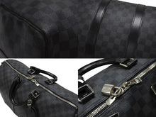 画像をギャラリービューアに読み込む, LOUISVUITTON ルイヴィトン キーポルバンドリエール45 ボストンバッグ N41418 ダミエグラフィット ブラック 美品 中古 4b007136