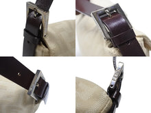 画像をギャラリービューアに読み込む, FENDI フェンディ マンマバケット ワンショルダーバッグ 26424 ズッキーノ柄 キャンバス レザー ベージュ シルバー金具 美品 中古 4b007137