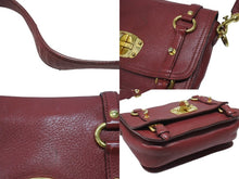 Load image into Gallery viewer, MIUMIU ミュウミュウ ショルダーバッグ セカンドバッグ 2WAYバッグ ボルドー レザー ロゴ金具 ゴールド金具 美品 中古 4b007138
