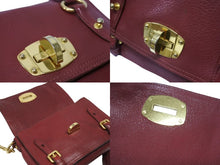 Load image into Gallery viewer, MIUMIU ミュウミュウ ショルダーバッグ セカンドバッグ 2WAYバッグ ボルドー レザー ロゴ金具 ゴールド金具 美品 中古 4b007138