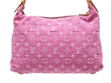 画像をギャラリービューアに読み込む, 新品同様 LOUIS VUITTON ルイヴィトン バギーPM ワンショルダーバッグ M95212 モノグラム デニム レザー ピンク 中古 4b007139