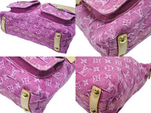 画像をギャラリービューアに読み込む, 新品同様 LOUIS VUITTON ルイヴィトン バギーPM ワンショルダーバッグ M95212 モノグラム デニム レザー ピンク 中古 4b007139