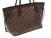 画像をギャラリービューアに読み込む, 極美品 LOUIS VUITTON ルイヴィトン ネヴァーフルPM トートバッグ N51109 ダミエキャンバス ブラウン ゴールド金具 中古 4b007141