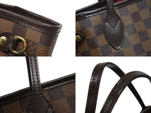 画像をギャラリービューアに読み込む, 極美品 LOUIS VUITTON ルイヴィトン ネヴァーフルPM トートバッグ N51109 ダミエキャンバス ブラウン ゴールド金具 中古 4b007141
