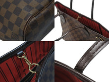 画像をギャラリービューアに読み込む, 極美品 LOUIS VUITTON ルイヴィトン ネヴァーフルPM トートバッグ N51109 ダミエキャンバス ブラウン ゴールド金具 中古 4b007141