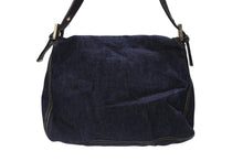 画像をギャラリービューアに読み込む, FENDI フェンディ マンマバケット ワンショルダーバッグ 26425 デニム レザー ネイビー シルバー金具 美品 中古 4b007142