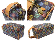 画像をギャラリービューアに読み込む, 極美品 LOUIS VUITTON ルイヴィトン LVバーズダミエ ロッカー ドップキット クラッチバッグ 2025SS N00151 ブラウン マルチカラー 中古 4b007143