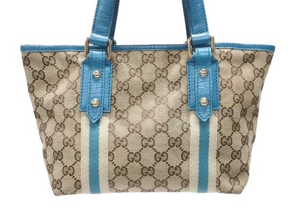 GUCCI グッチ ハンドバッグ 120844 ブラウン ベージュ GGスプリームキャンバス レザー シルバー金具 美品 中古 4b007144