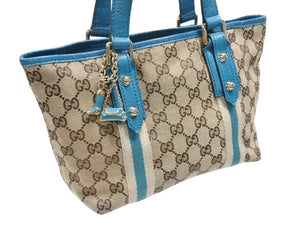 GUCCI グッチ ハンドバッグ 120844 ブラウン ベージュ GGスプリームキャンバス レザー シルバー金具 美品 中古 4b007144