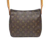 画像をギャラリービューアに読み込む, LOUIS VUITTON ルイヴィトン モノグラム ルーピングMM ワンショルダーバッグ M51146 PVC ヌメ革 ブラウン ゴールド金具 美品 中古 4b007145