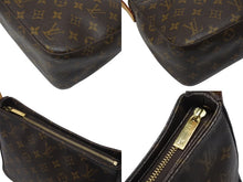 画像をギャラリービューアに読み込む, LOUIS VUITTON ルイヴィトン モノグラム ルーピングMM ワンショルダーバッグ M51146 PVC ヌメ革 ブラウン ゴールド金具 美品 中古 4b007145