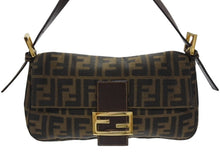 画像をギャラリービューアに読み込む, FENDI フェンディ マンマバケット ワンショルダーバッグ 26424 ズッカ柄 ブラウン キャンバス レザー ゴールド金具 美品 中古 4b007146