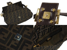 画像をギャラリービューアに読み込む, FENDI フェンディ マンマバケット ワンショルダーバッグ 26424 ズッカ柄 ブラウン キャンバス レザー ゴールド金具 美品 中古 4b007146