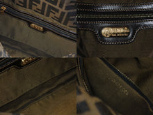 画像をギャラリービューアに読み込む, FENDI フェンディ マンマバケット ワンショルダーバッグ 26424 ズッカ柄 ブラウン キャンバス レザー ゴールド金具 美品 中古 4b007146