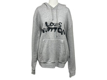 画像をギャラリービューアに読み込む, ルイヴィトン LOUISVUITTON 21AW RM212 ロゴプリントネオン ワーキングマンフーディ パーカー グレー M 美品 中古 4b007161