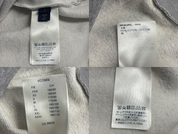 LOUISVUITTON ルイヴィトン 21AW RM212 ロゴプリントネオン ワーキングマンフーディ パーカー グレー サイズS 美品 中古 4b007161