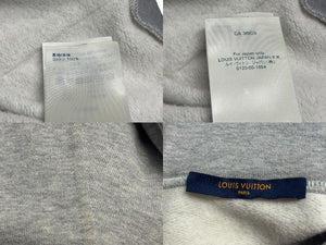LOUISVUITTON ルイヴィトン 21AW RM212 ロゴプリントネオン ワーキングマンフーディ パーカー グレー サイズS 美品 中古 4b007161