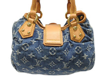 Load image into Gallery viewer, LOUIS VUITTON ルイヴィトン プリーティ ハンドバッグ M95020 モノグラム デニム レザー ブルー ゴールド金具 美品 中古 4b007162
