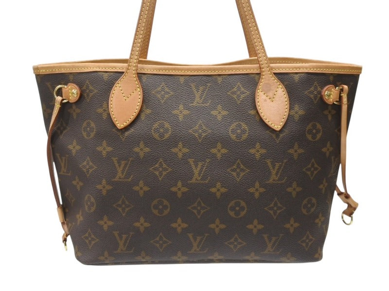 LOUIS VUITTON Monogram Neverfull PM Tote Bag M40155 Brown PVC Tanned Leather Gold Hardware Good Condition Used 4b007164