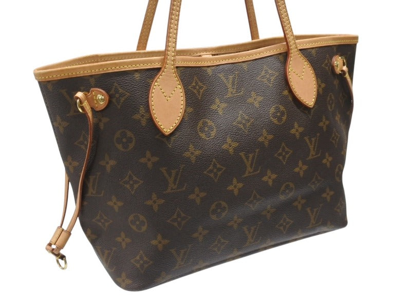 LOUIS VUITTON Monogram Neverfull PM Tote Bag M40155 Brown PVC Tanned Leather Gold Hardware Good Condition Used 4b007164