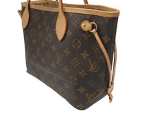 画像をギャラリービューアに読み込む, LOUIS VUITTON ルイヴィトン モノグラム ネヴァーフルPM トートバッグ M40155 ブラウン PVC ヌメ革 ゴールド金具 美品 中古 4b007164