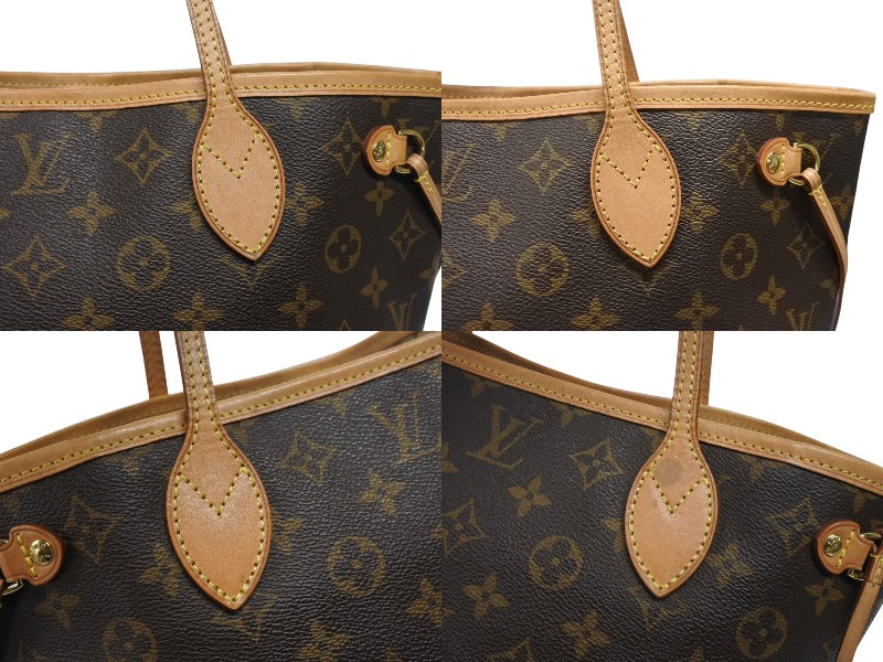 LOUIS VUITTON Monogram Neverfull PM Tote Bag M40155 Brown PVC Tanned Leather Gold Hardware Good Condition Used 4b007164