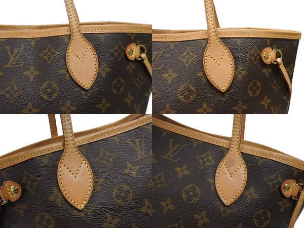 LOUIS VUITTON ルイヴィトン モノグラム ネヴァーフルPM トートバッグ M40155 ブラウン PVC ヌメ革 ゴールド金具 美品 中古 4b007164