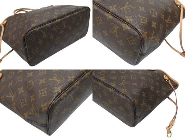 LOUIS VUITTON ルイヴィトン モノグラム ネヴァーフルPM トートバッグ M40155 ブラウン PVC ヌメ革 ゴールド金具 美品 中古 4b007164