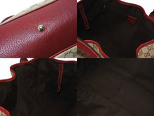 画像をギャラリービューアに読み込む, GUCCI グッチ トートバッグ ハンドバッグ 163305 213048 イタリア製 GGキャンバス レザー ベージュ レッド ゴールド金具 美品 中古 4b007169