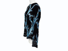 画像をギャラリービューアに読み込む, 極美品 LOUIS VUITTON ルイヴィトン 15SS ジップアップ レース ブラウス ブラック ホワイト ターコイズ レーヨン シルク 38 RW151A F7BB15VMX 中古 4b007171