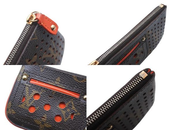 LOUIS VUITTON ルイヴィトン ポシェット クレ コインケース 小銭入れ M95222 モノグラム ペルフォ PVC レザー オレンジ 美品 中古 4b007174