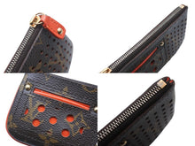 画像をギャラリービューアに読み込む, LOUIS VUITTON ルイヴィトン ポシェット クレ コインケース 小銭入れ M95222 モノグラム ペルフォ PVC レザー オレンジ 美品 中古 4b007174