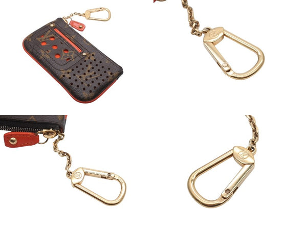 LOUIS VUITTON ルイヴィトン ポシェット クレ コインケース 小銭入れ M95222 モノグラム ペルフォ PVC レザー オレンジ 美品 中古 4b007174