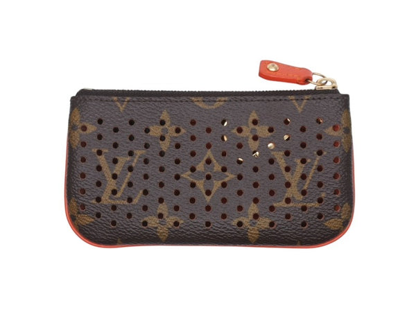 LOUIS VUITTON ルイヴィトン ポシェット クレ コインケース 小銭入れ M95222 モノグラム ペルフォ PVC レザー オレンジ 美品 中古 4b007174